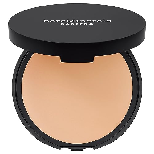 bareMinerals Barepro 16HR Skin-Perfecting Powder Foundation, Matte Pressed Powder Foundation Full Coverage with Plant-Based Squalene, Oil Control, Vegan