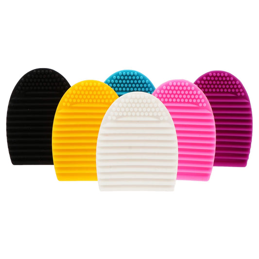 Beaupretty 6pcs Makeup Brush Cleaner Silicone Cosmetic Cleaning Scrubber Egg Shape Mat Finger Glove Cleaning Pad