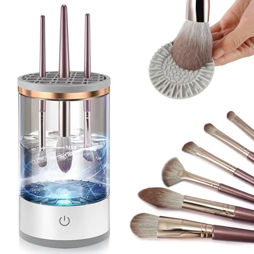 Electric Makeup Brush Cleaner,2024 Upgrade Cosmetic Brush Cleaner,Automatic Spinning Makeup Brush Cleaner Fit For All Size Makeup Brush