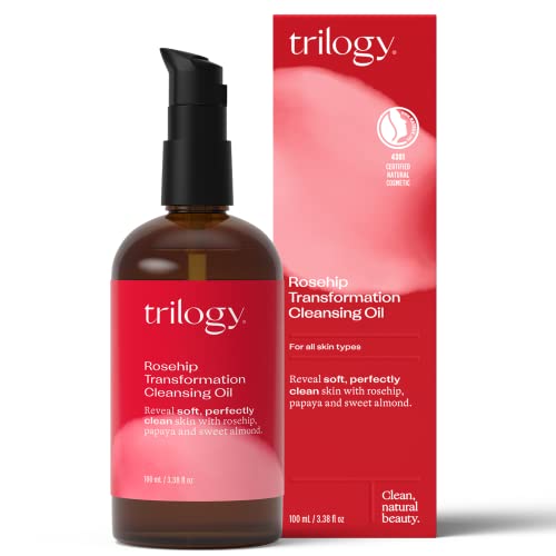 Trilogy Rosehip Transformation Cleansing Oil, 3.38 Fl Oz - Removes Make Up - Perfect for Double Cleansing (3.4 Fl Oz)
