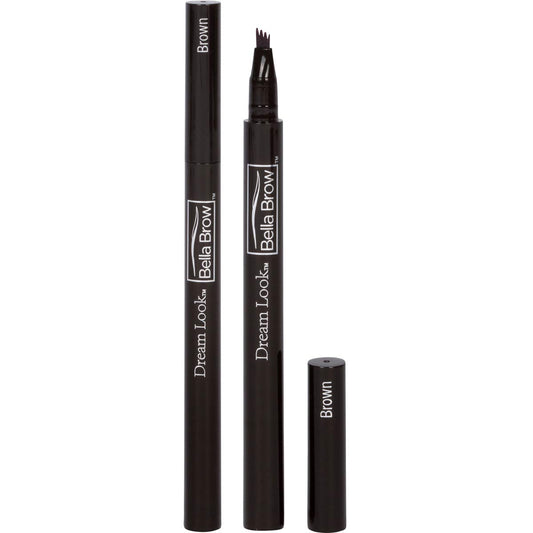 BELLA BROW By Dream Look, Microblading Eyebrow Pen with Precision Applicator (Double Pack - Brown) – As Seen On TV, Natural Looking, Smudge Proof, Waterproof, Long Lasting