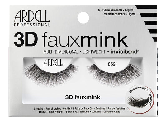 Ardell False Eyelashes 3D Faux Mink 859, 4 pairs