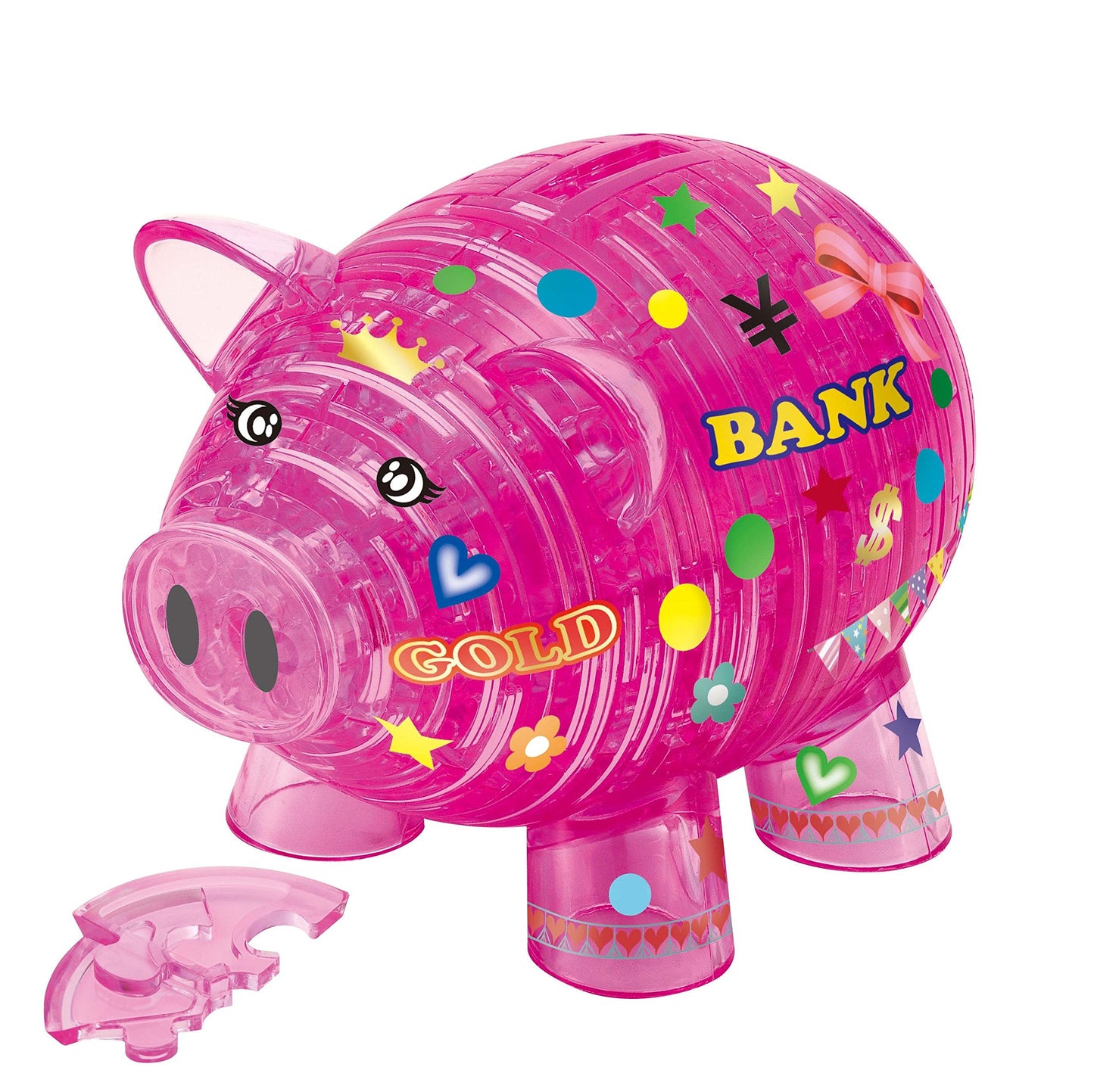Beverly Crystal 3D Puzzle 486381 Piggy Bank Pink (93 Pieces) Piggy Bank Puzzle