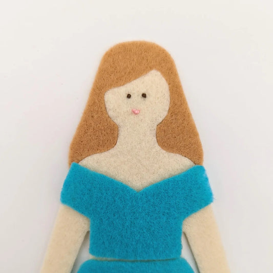 Deluxe Felt Doll Set and Travel Case Toys Lowercase Toys Honey Periwinkle